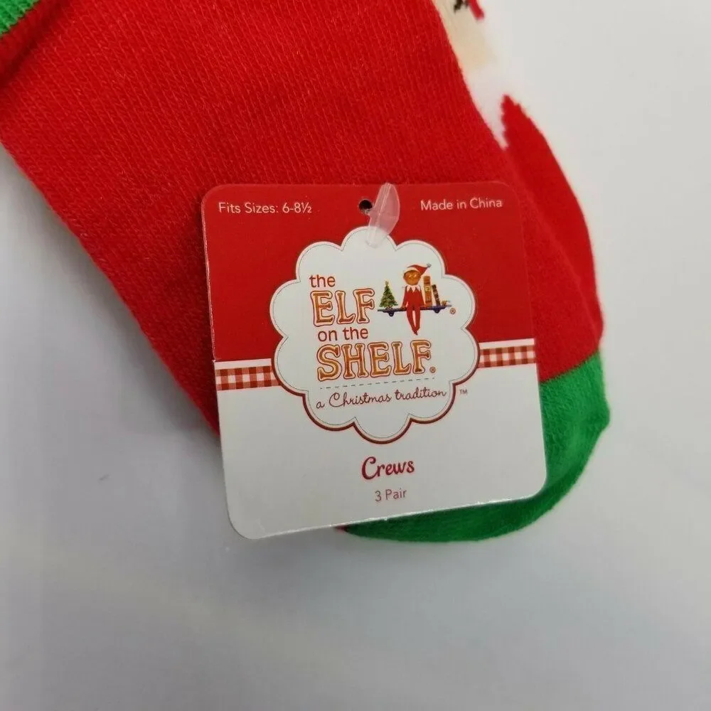 3 Pack Elf on the Shelf Crew Socks Click Clack Its Your Reindeer Book